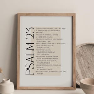 Psalm 23 Printable Wall Art, Christian Wall Art, Bible Verse. Digital Download. Minimalist Modern Wall Art Farmhouse Gift