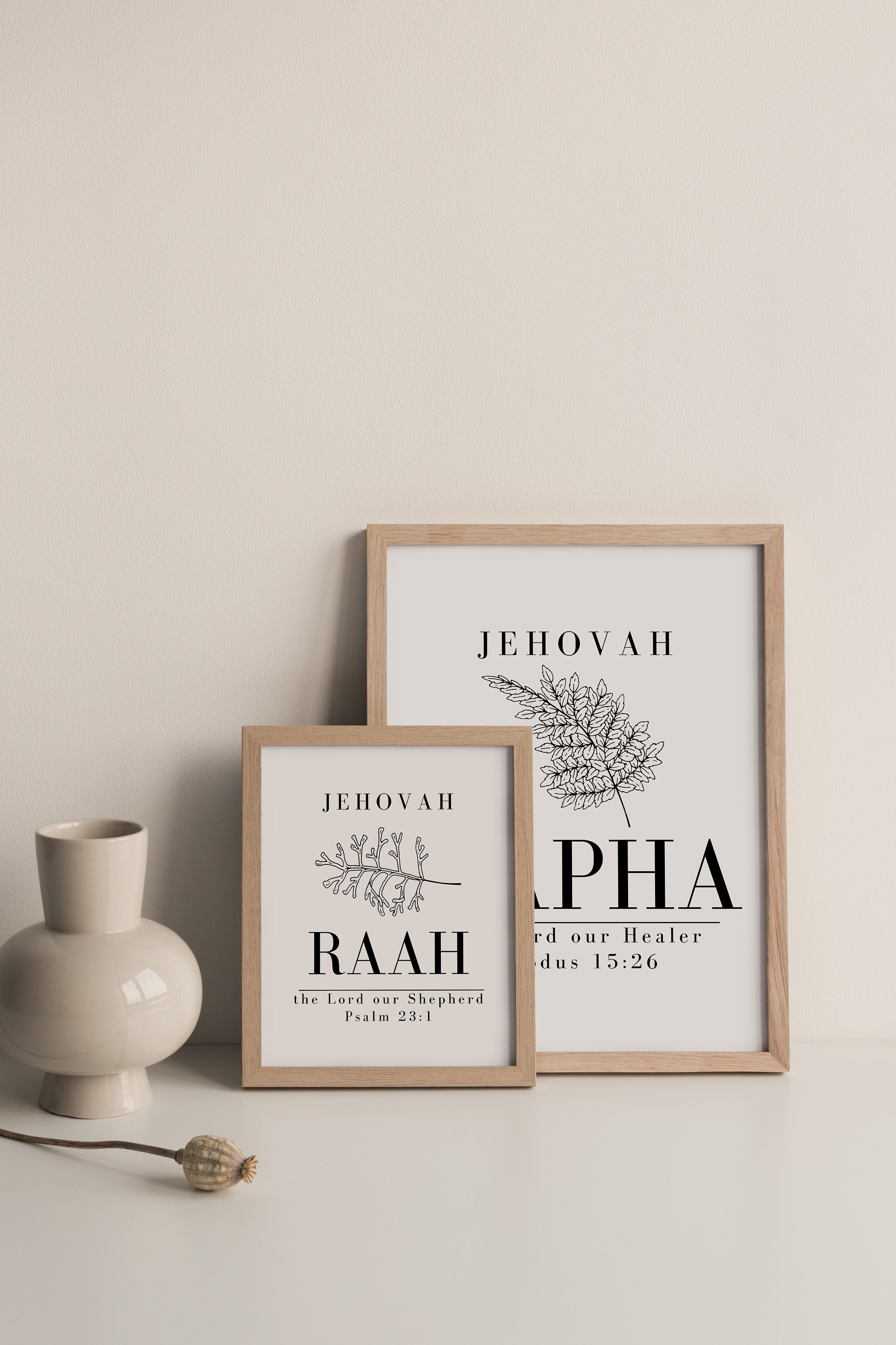 Set of 7 Printable Christian Wall Art. Names of God. Jehovah Etsy
