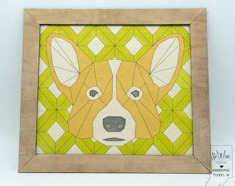 Geometric Corgi Barn Quilt - SVG File - Laser Cut File