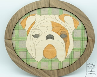 Geometric English Bulldog Barn Quilt - SVG File - Laser Cut File