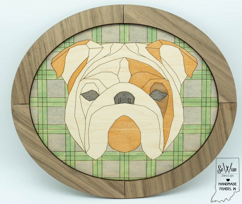 Geometric English Bulldog Barn Quilt SVG File Laser Cut File Etsy