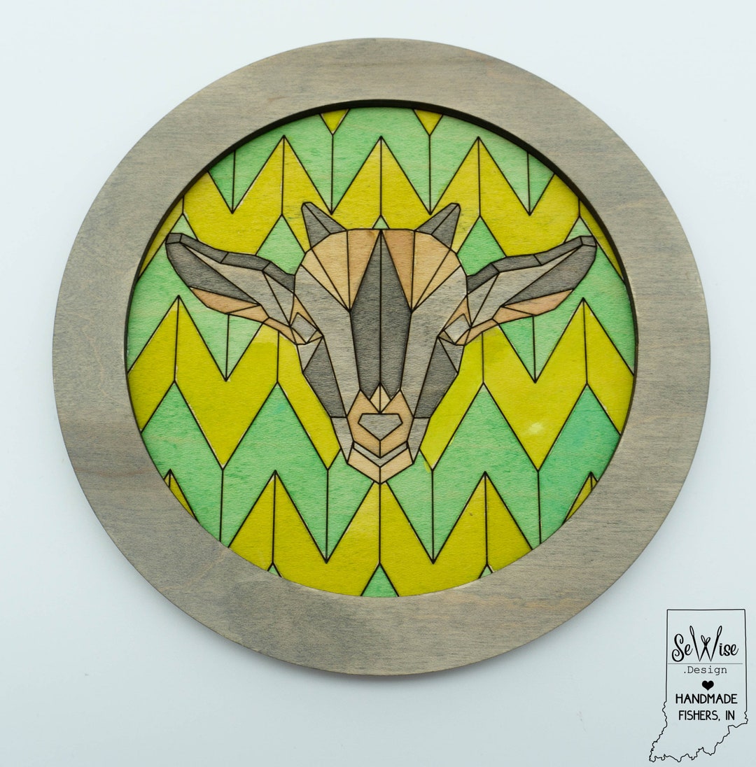 Geometric Adult Goat Barn Quilt SVG File Laser Cut File Etsy