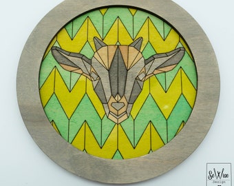Geometric Adult Goat Barn Quilt - SVG File - Laser Cut File