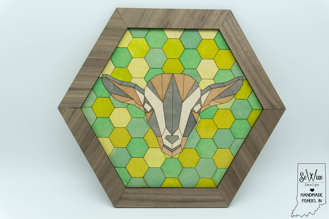 Geometric Adult Baby Goat Barn Quilt SVG File Laser Cut Etsy