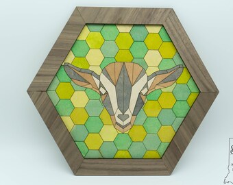 Geometric Adult Baby Goat Barn Quilt - SVG File - Laser Cut File