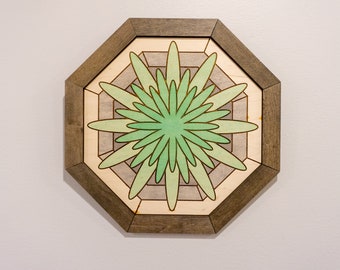 Geometric Succulent Hexagon Minimalist Laser Cut File - SVG Only - Stonecrop