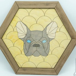 Geometric French Bulldog Barn Quilt SVG File Laser Cut File image 1