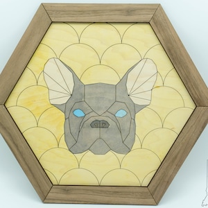 Geometric French Bulldog Barn Quilt - SVG File - Laser Cut File