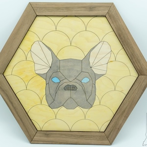 Geometric French Bulldog Barn Quilt SVG File Laser Cut File image 1