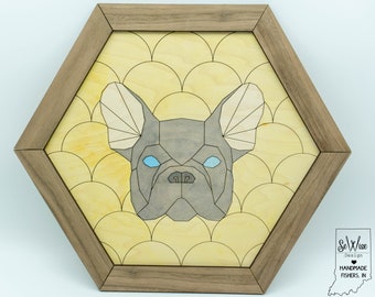 Geometric French Bulldog Barn Quilt - SVG File - Laser Cut File