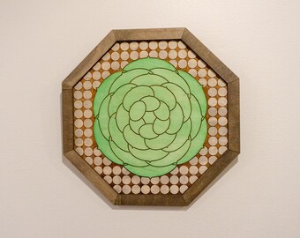 Geometric Succulent Hexagon Minimalist Laser Cut File - SVG Only - Hens and Chicks