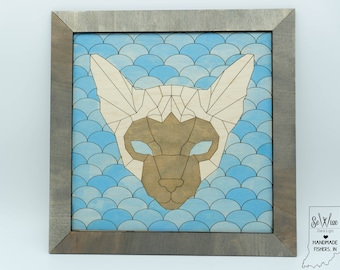 Geometric Sphynx Cat Barn Quilt - SVG File - Laser Cut File