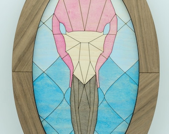 Geometric Flamingo Barn Quilt - SVG File - Laser Cut File