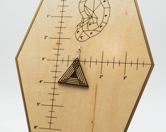 Geometric Earring Display with Scale - SVG Only - Laser Ready