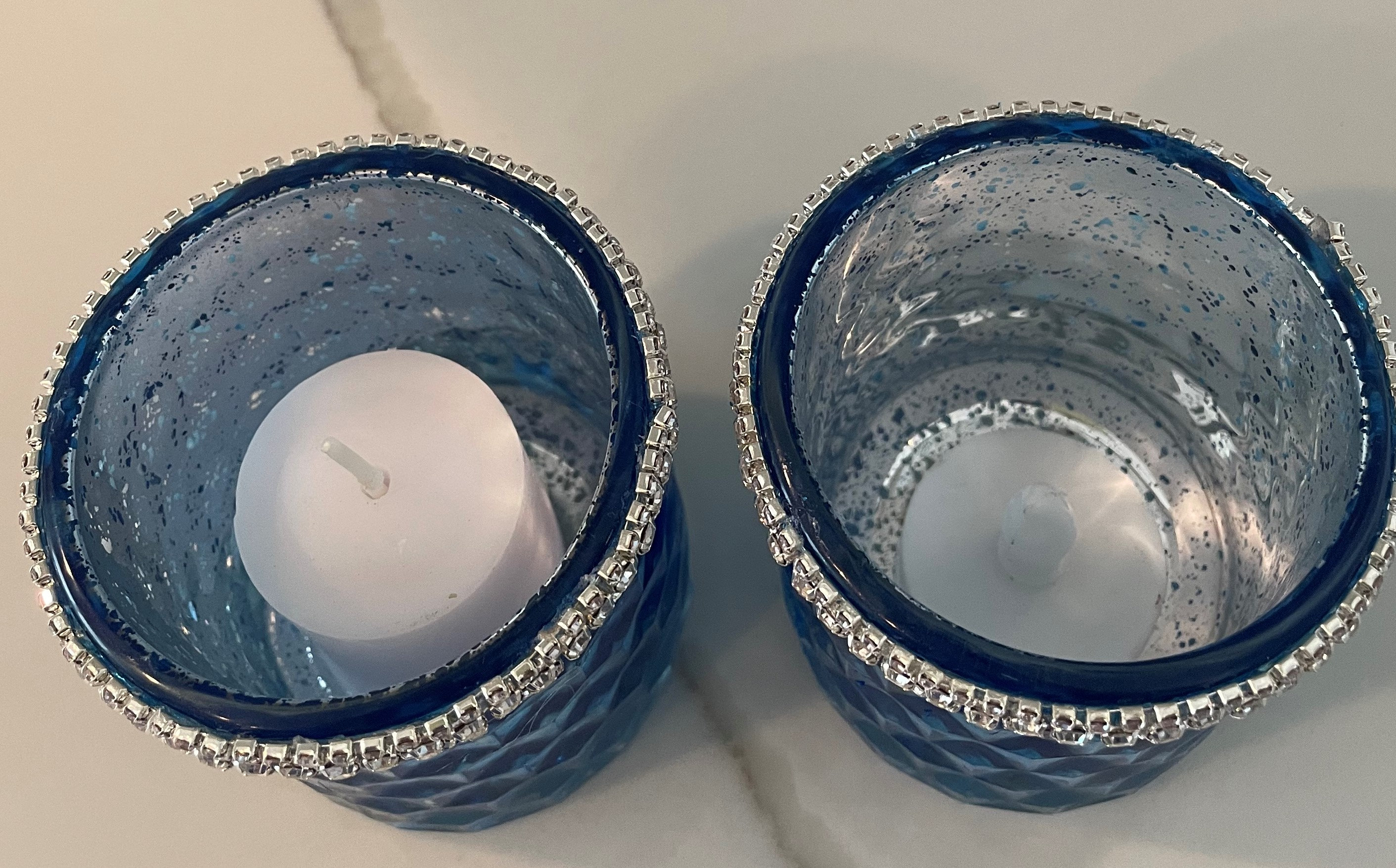 Frosted Pine Mercury Glass Candle Holder (Set of 2) main image 1
