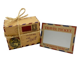 3 Set Biglietti Gratta E Vinci Personalizzabili - Viaggio Sorpresa, Voucher Fai Da Te Con Busta Dorata - Idea Regalo Originale