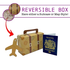 Mini valise réversible DIY surprise et mini coffret cadeau Passport Reveal effet OR (DIY) Parfait pour la Saint-Valentin, un anniversaire, un voyage d'anniversaire !