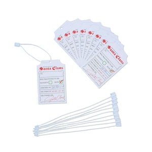 10 étiquettes-cadeaux prénom Père Noël pour cadeau de Noël. Papier cartonné de haute qualité Bonne liste de cadeaux de Noël pour votre garçon ou votre fille.