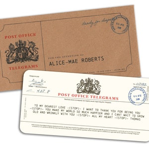 Spersonalizowany telegram w stylu vintage