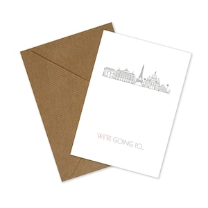 Tarjeta sorpresa de felicitación y sobre con temática de París (DIY) Tarjeta sorpresa navideña