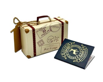 ASVP Shop Valigetta porta soldi per compleanno o come confezione per buoni - Mini valigetta in alluminio con chiusura a scatto come regalo di nozze e biglietto di auguri - Ideale come