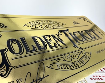 DIY Golden Ticket Scratch Card, Surprise Reveal with Envelope