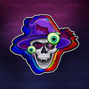 Spooky Witch Skull Sticker | Halloween Stickers | Mirth Madhouse Kiss-Cut Stickers