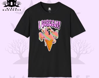 Ghostly Rainbow Sherbet Unisex T-Shirt - I Scream Ice Cream Ghost, Summer Tee