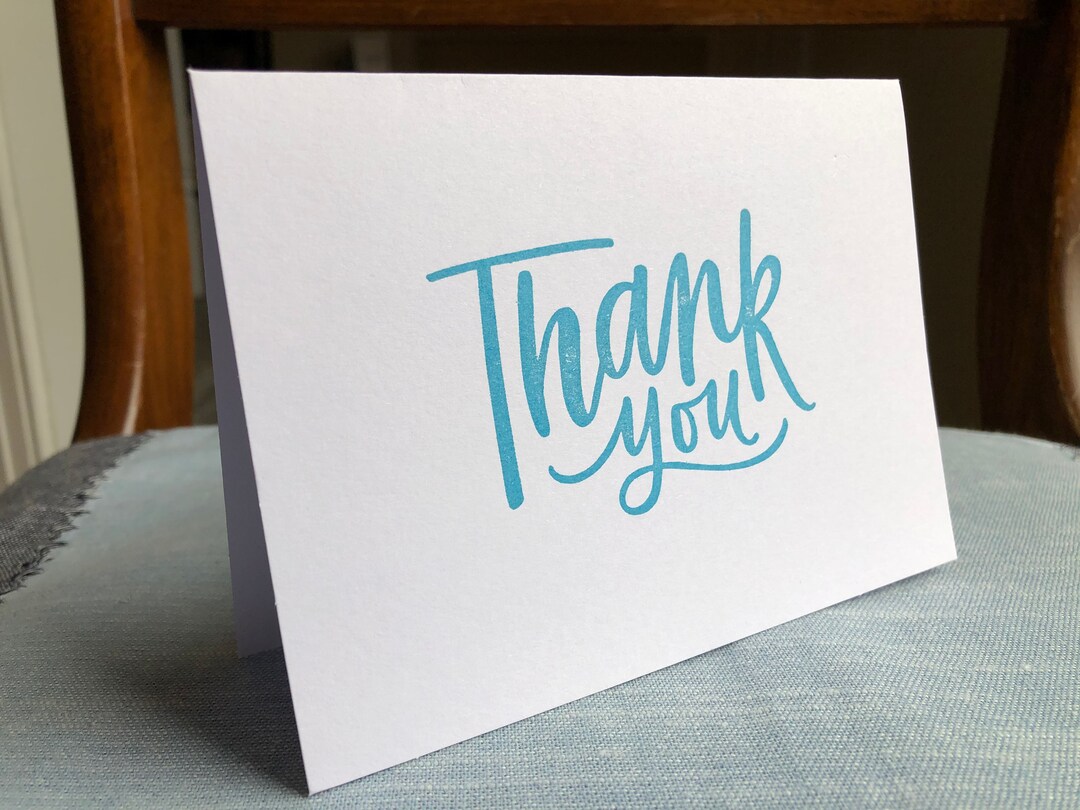 Hand-stamped Thank You Cards, Set of 5 or 10 - Etsy