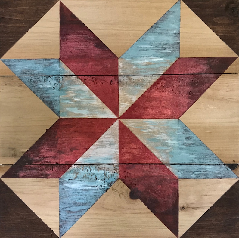 Barn Quilt Painting Kit With Reclaimed Barn Wood FADED STAR Etsy