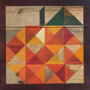 Barn Quilt Painting Kit with Reclaimed Barn Wood: PUMPKINS
