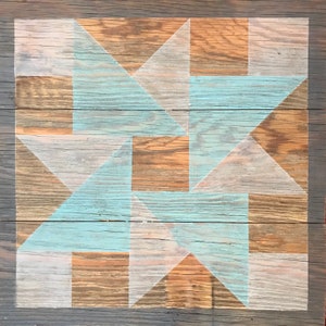 Barn Quilt Painting Kit with Reclaimed Barn Wood: PINWHEEL