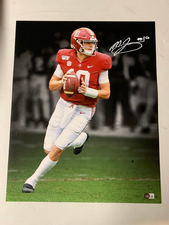 Mac Jones Autograph Signed Alabama 16x20 Spotlight Photo Etsy