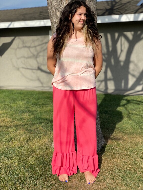 Plus size cheap ruffle pants