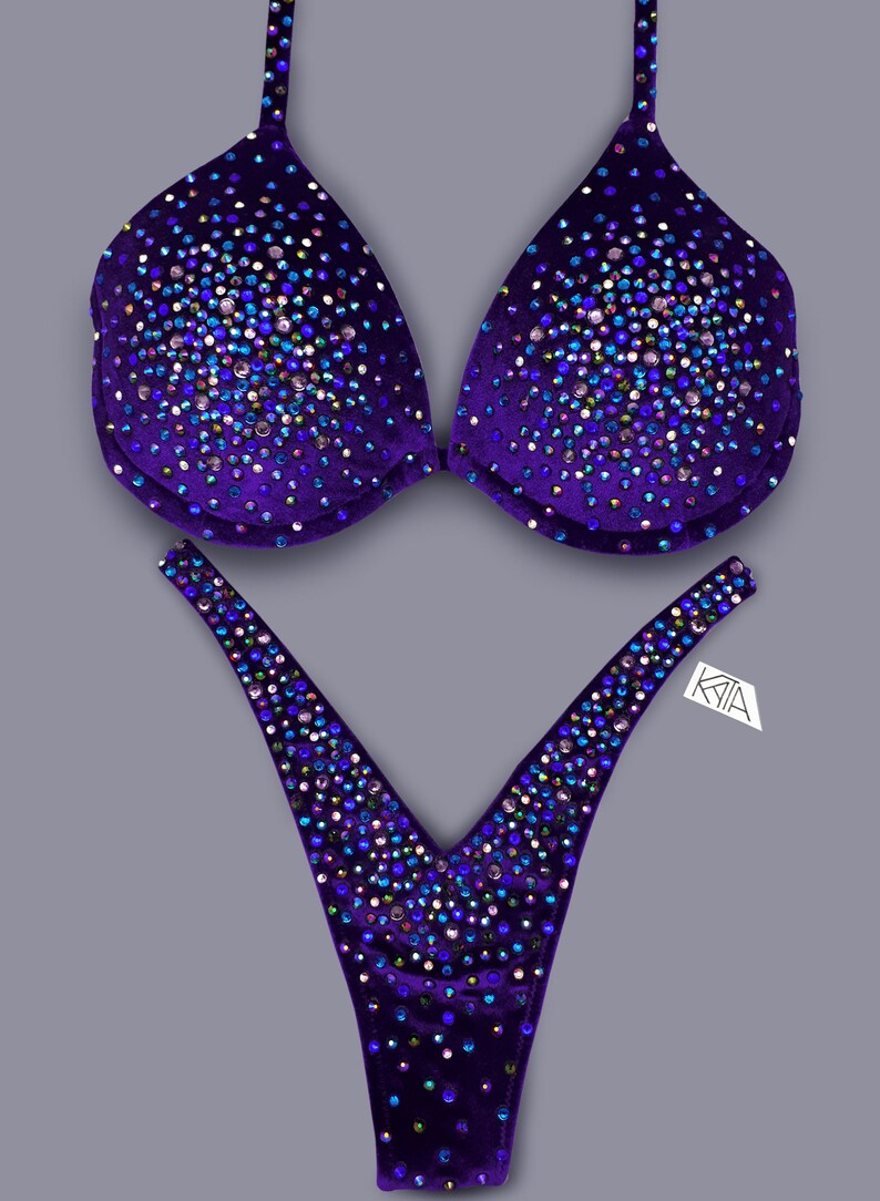 Purple Competition Wellness or Fitness Bikini Suit NPC IFBB Etsy