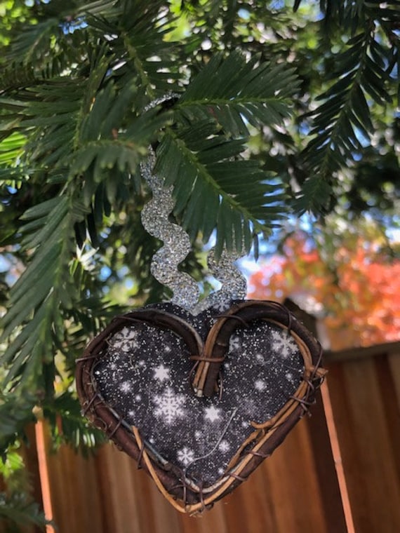 Rustic Heart Ornaments Set of 3