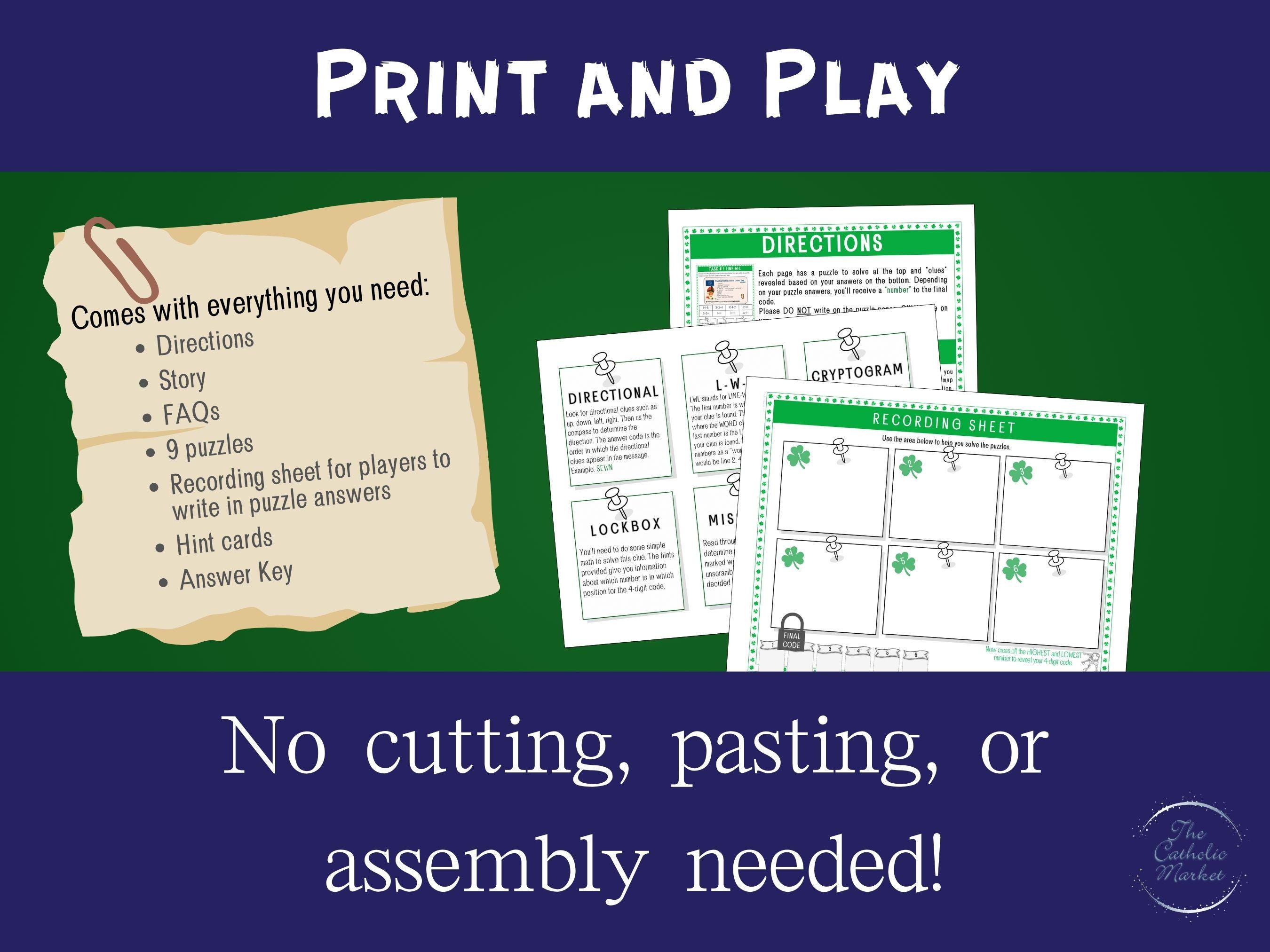 Escape Room for Kids | Printable Kit | St Patricks Day | Kids Puzzle ...
