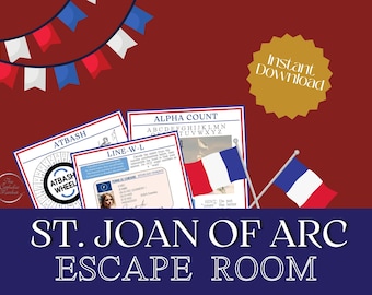 Escape Room for Kids | Printable Kit | St Joan of Arc | Kids Puzzle | Family Game Night | Sunday School | Catholic Game for kids |