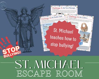 Escape Room for Kids | Printable Kit | St Michael Stops Bullies | Kids Puzzle | Family Game Night | Sunday School | Catholic Game for kids