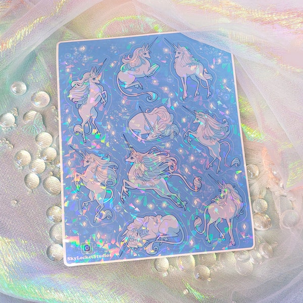 Mega Jumbo 8 Inch Starbrights Unicorn Holographic Sticker Sheet