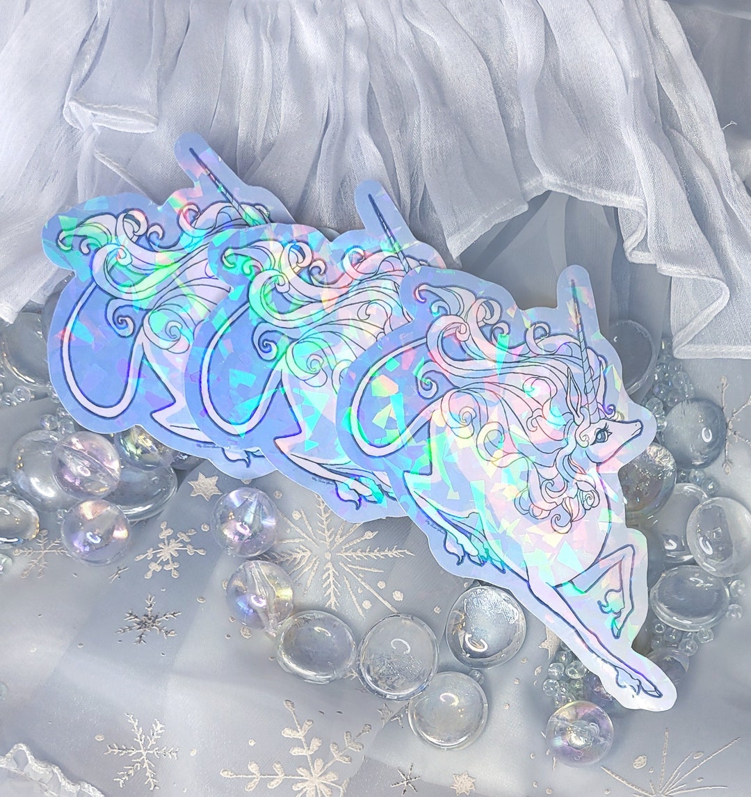 Large 4 Inch Unicorn Jump Holographic Sticker - Etsy