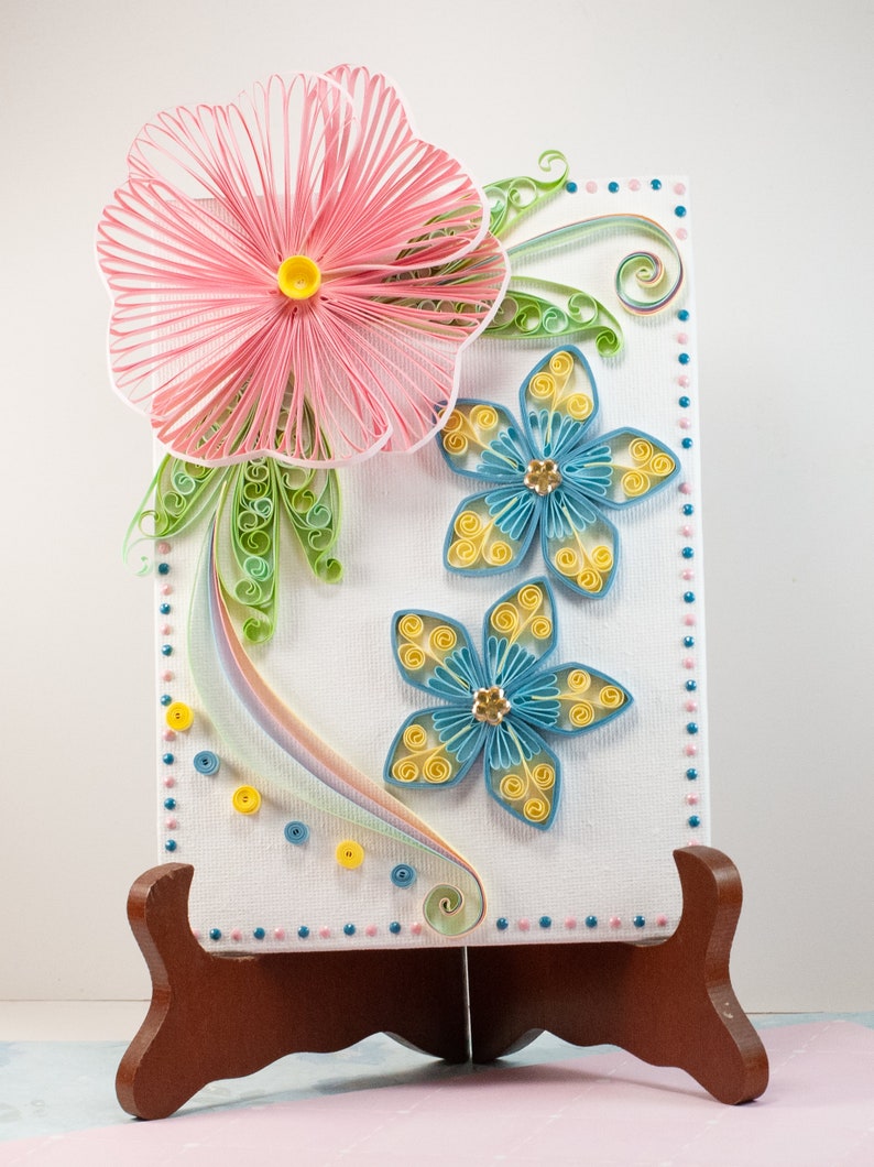 3d quilled art on canvas. Quilled flowers. Click for details Etsy