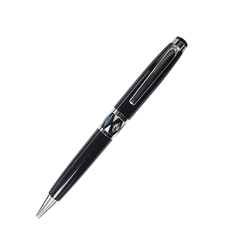 Black ball point pen mother of pearl home office gift monochrome