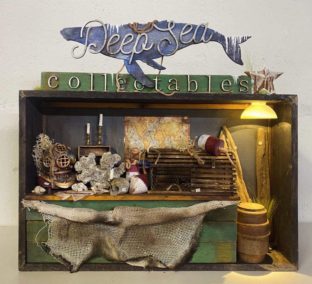 Miniature Artwork, Shadow Box Diorama, Beach Storefront - Etsy