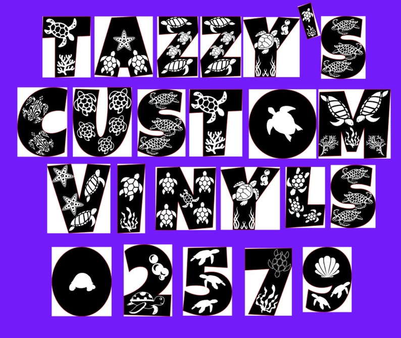 Sea Turtle Font Etsy