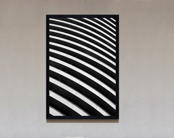 Descarga de impresión digital Bnw líneas de construcción arte de pared de regalo minimalista abstracto