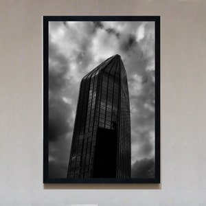 Digital print download Bnw architecture building London minimalistic gift wall art