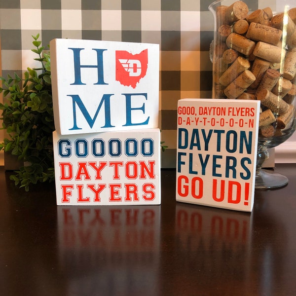 Dayton Flyer Wood Sign | UD Wood Block | Farmhouse Decor | University of Dayton Sign