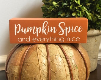 Pumpkin Spice Wood Sign | Fall Word Block | Farmhouse Decor | Thanksgiving Wood Block