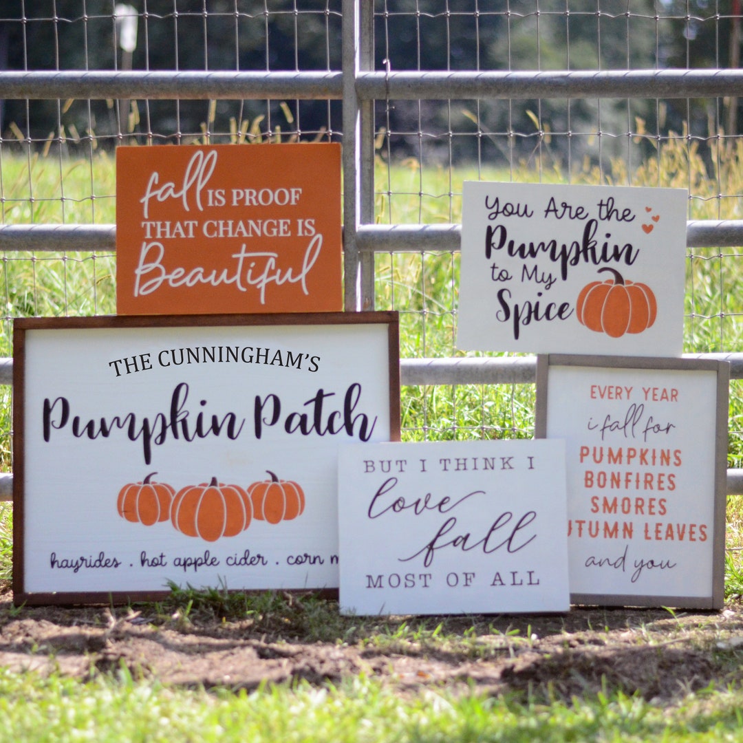 Fall Signs | Framed Wood Sign | Farmhouse Style | Pumpkin Patch Sign - Etsy